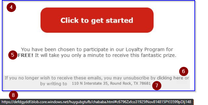 Sample phishing email - final third of fake HFT ad for a free pressure washer.